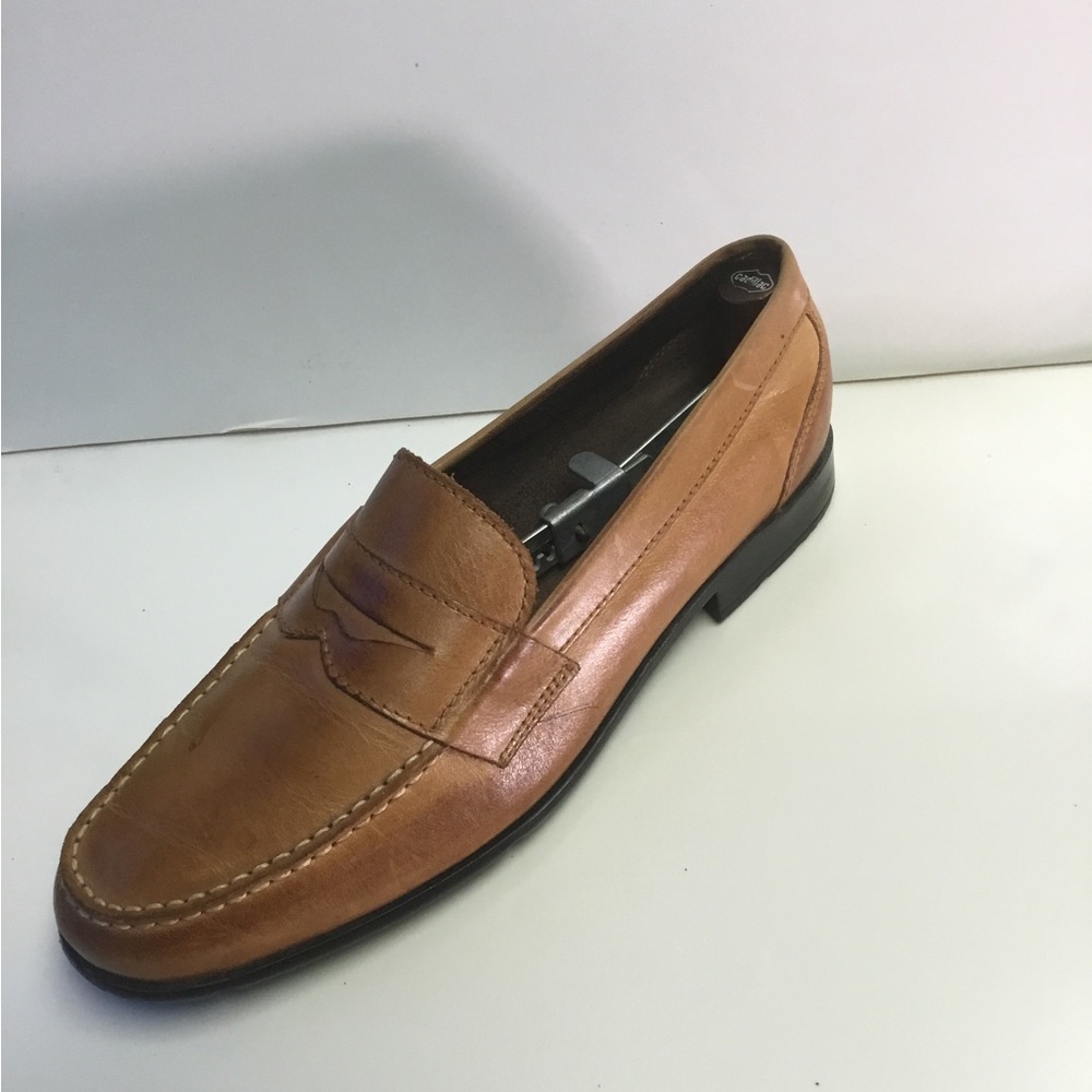 Men's Casual Tan Leather Slip-On Loafers